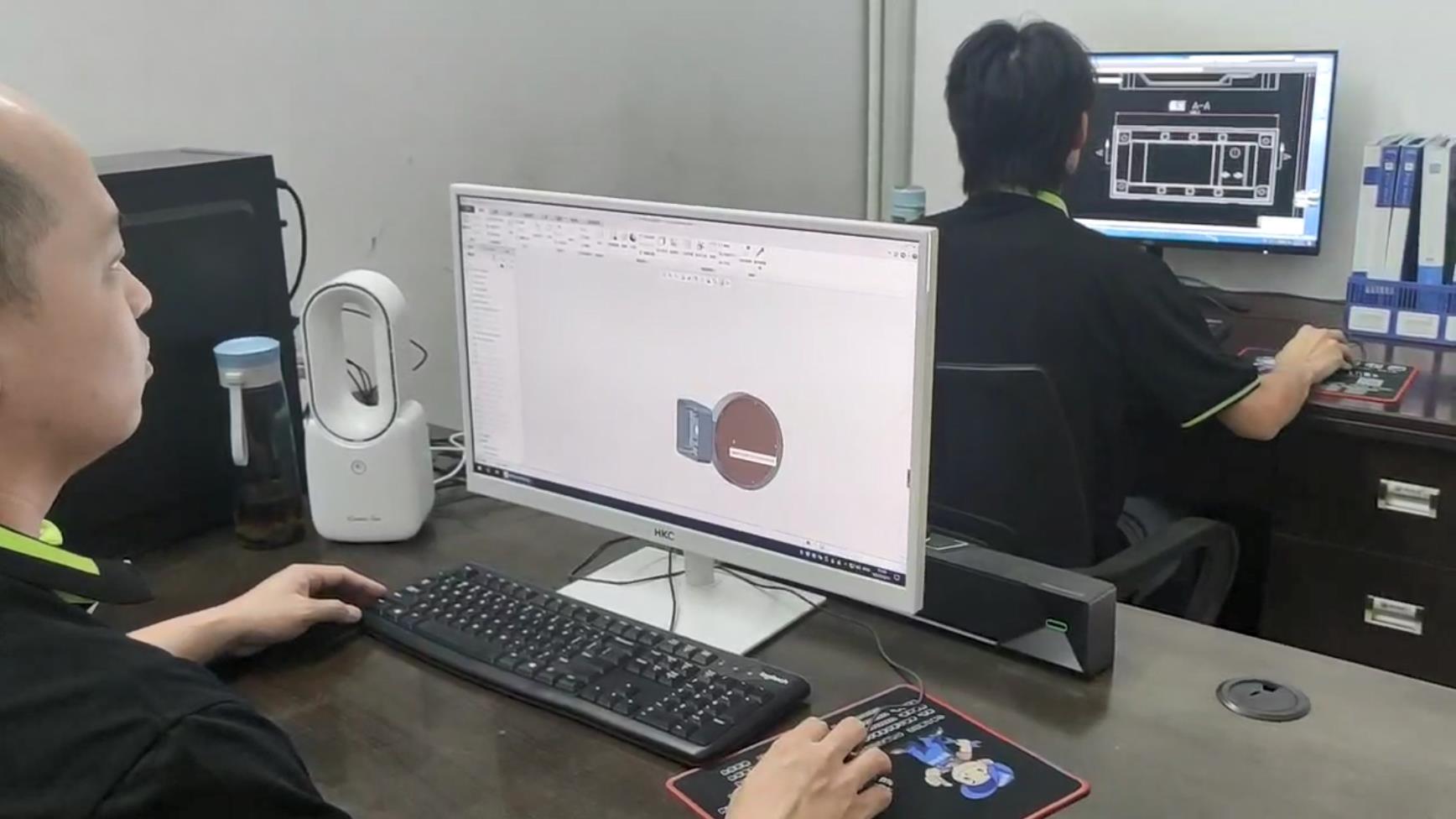 Hengen development team working on lighting designs in CAD