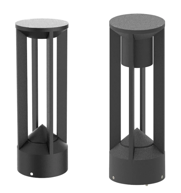 GD-ABX006-2-600 — Open-Frame Aluminium Bollard Light