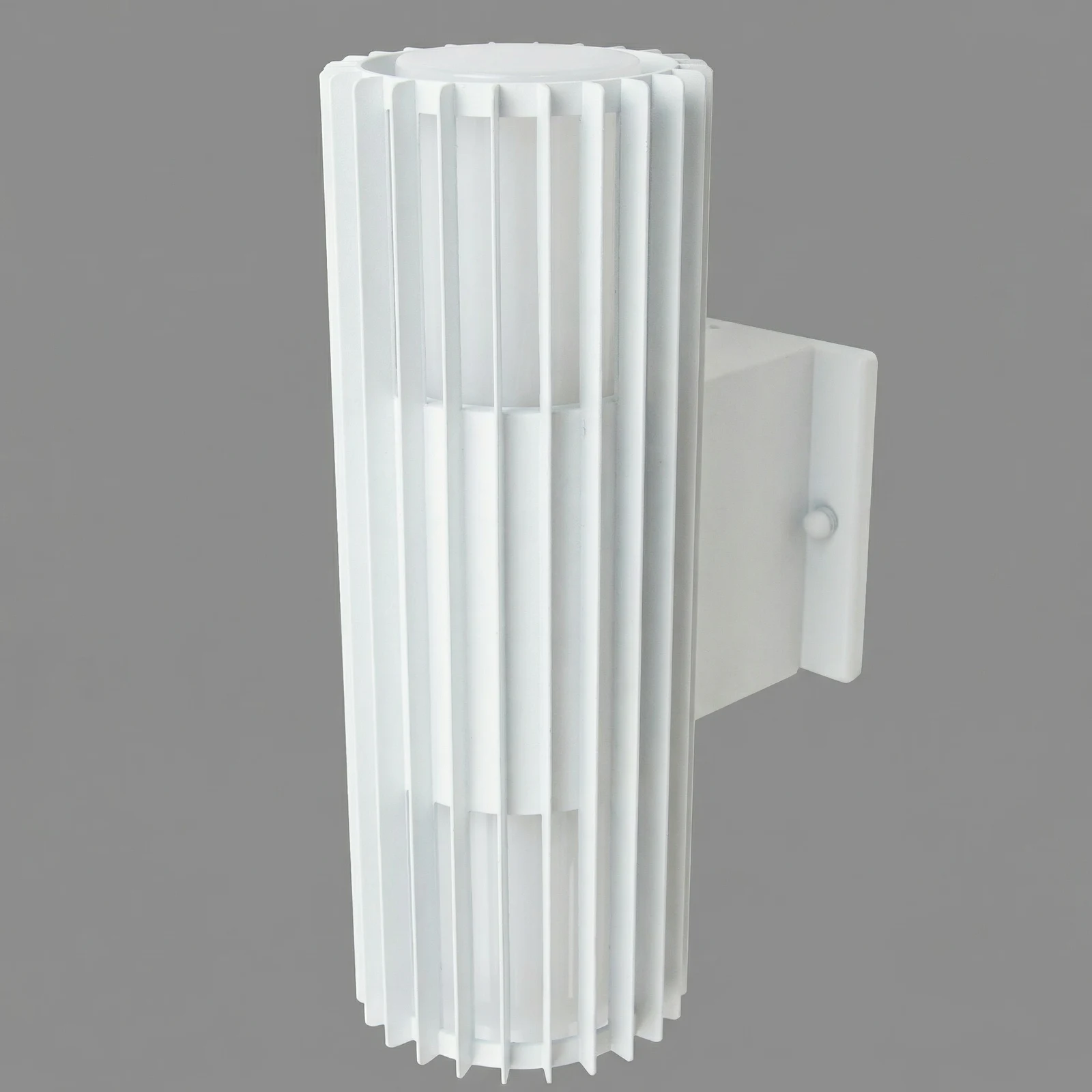 GD-AWT01-2 Ribbed Twin-Light Aluminium Wall Light · White