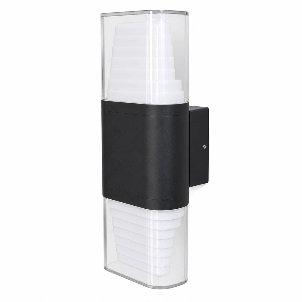 GD-AWX074-3 — Ribbed Twin-Light Aluminium Wall Light