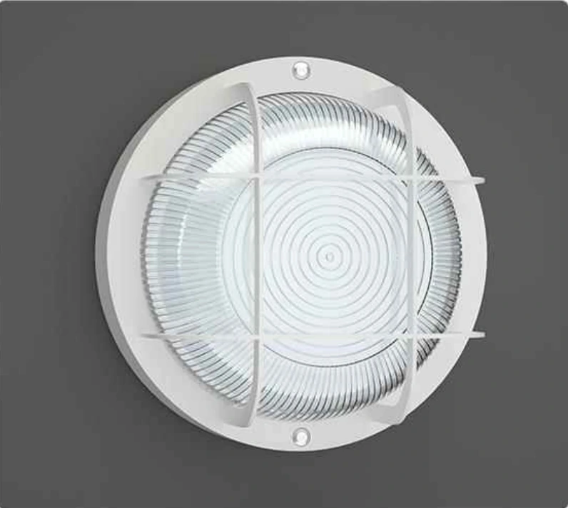 GD-PBH01 Round guarded bulkhead light · White