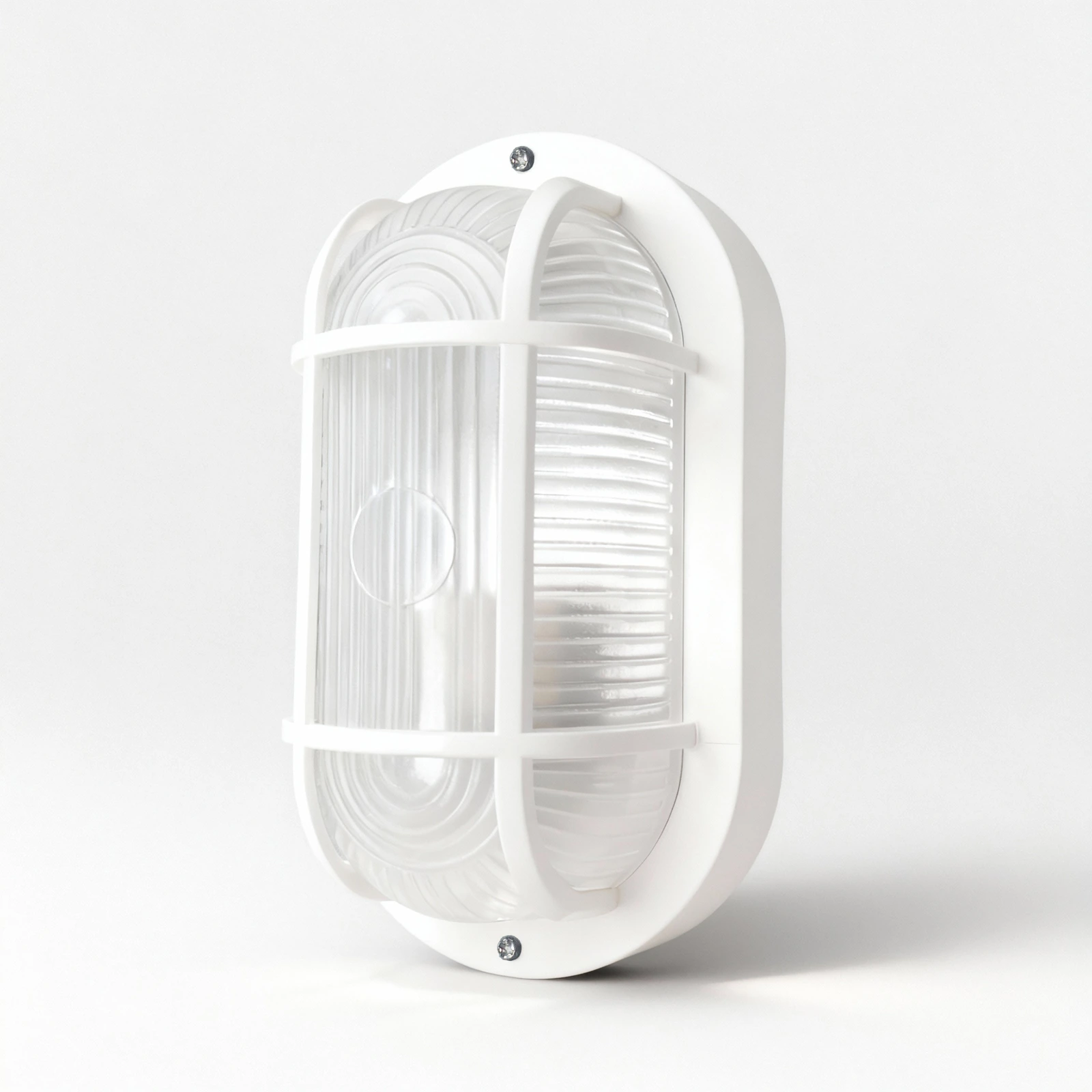 GD-PBH02 Luminaria estanca ovalada con rejilla · Blanco