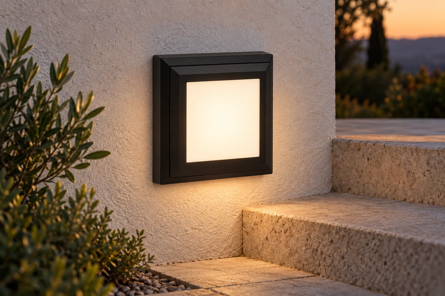 GD-PBL08 · black housing · installed outdoor scene