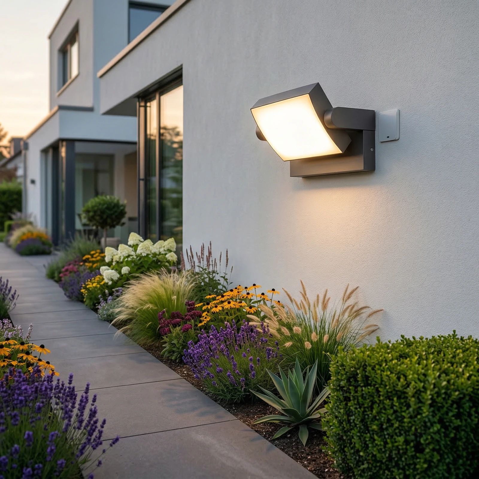 GD-PW048 · black housing · installed outdoor scene
