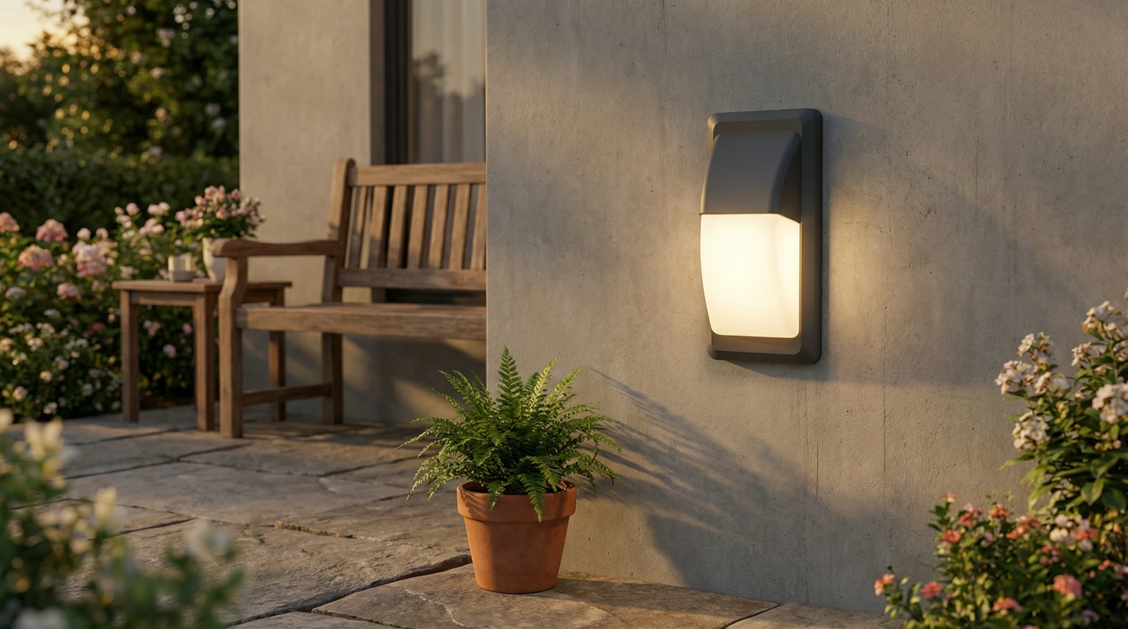 GD-PW05 · black housing · installed outdoor scene