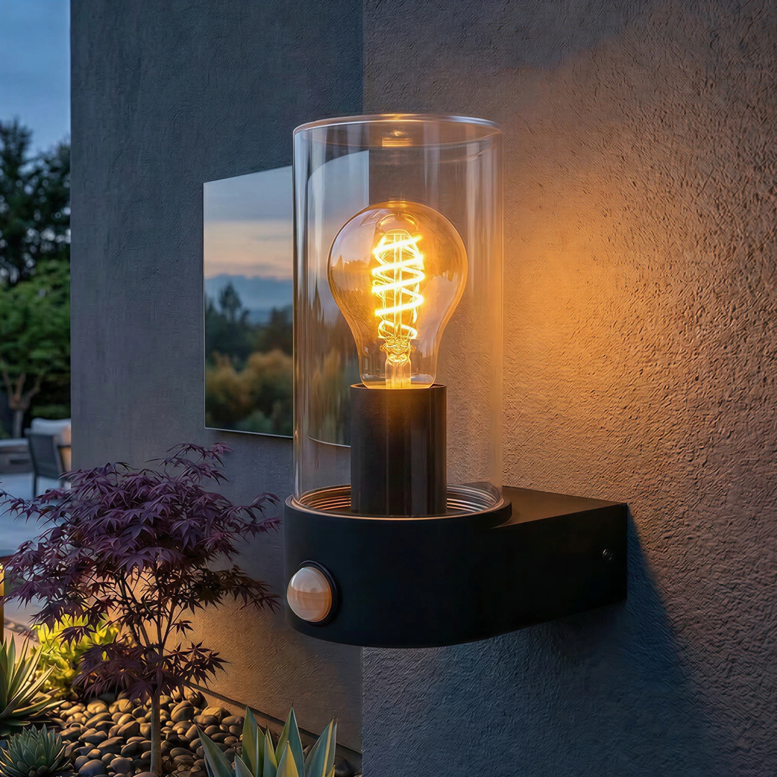 GD-PW050 · black housing · installed outdoor scene