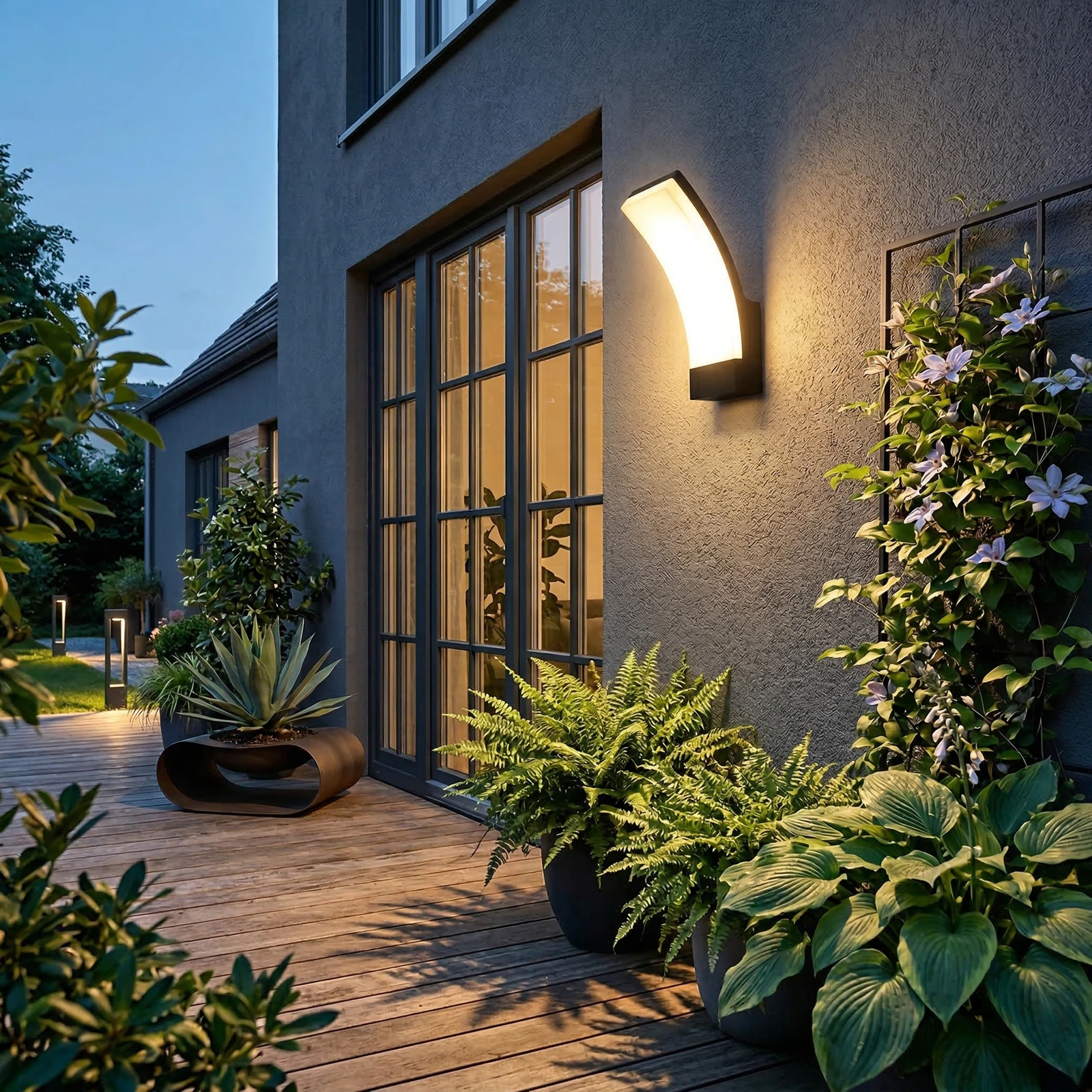 GD-PW055 · black housing · installed outdoor scene