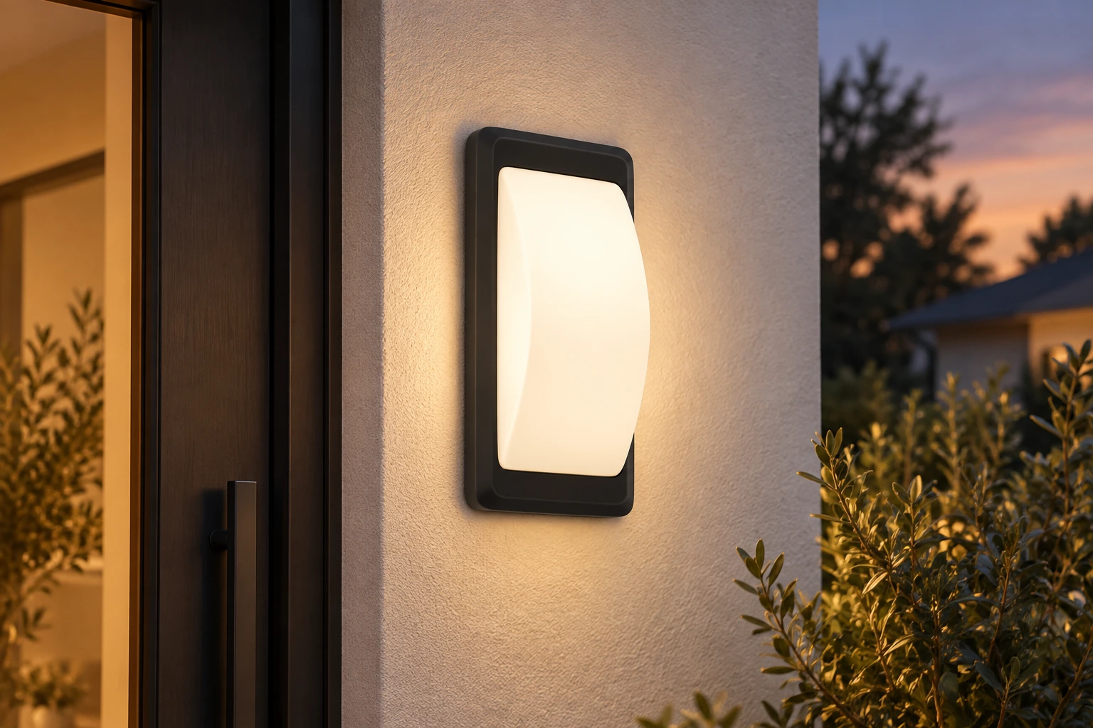 GD-PW06 · black housing · installed outdoor scene