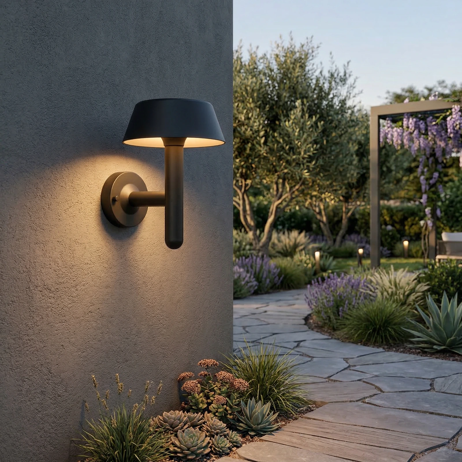 GD-PW40 · black housing · installed outdoor scene