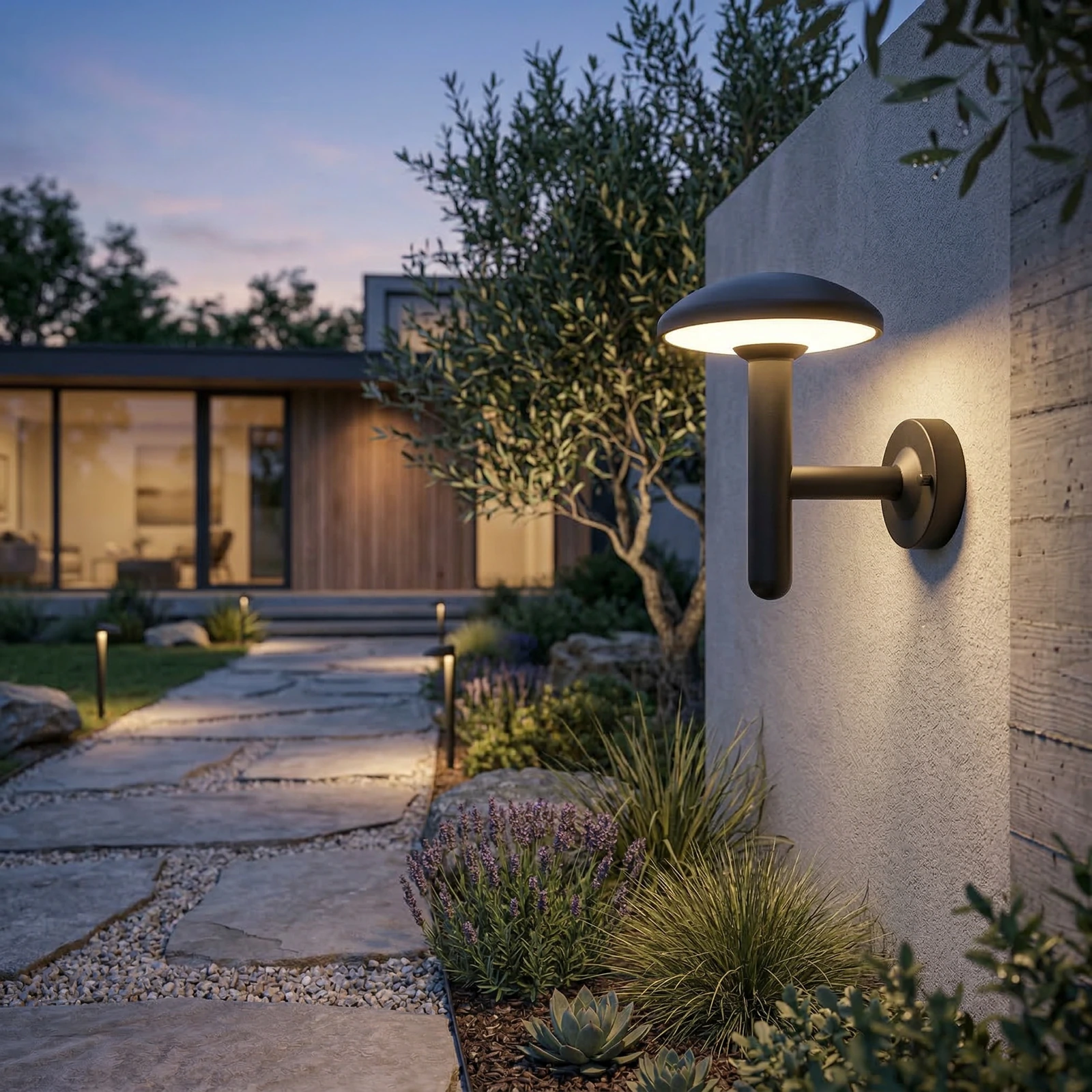 GD-PW42 · black housing · installed outdoor scene