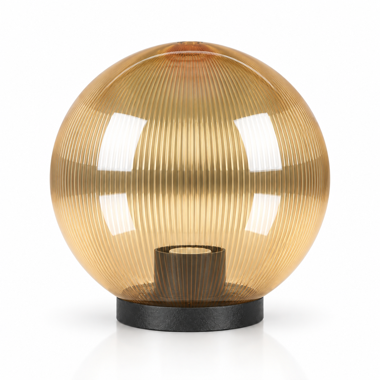 GD001-B-150-B 150 mm PMMA Globe light with ABS base · Golden prismatic
