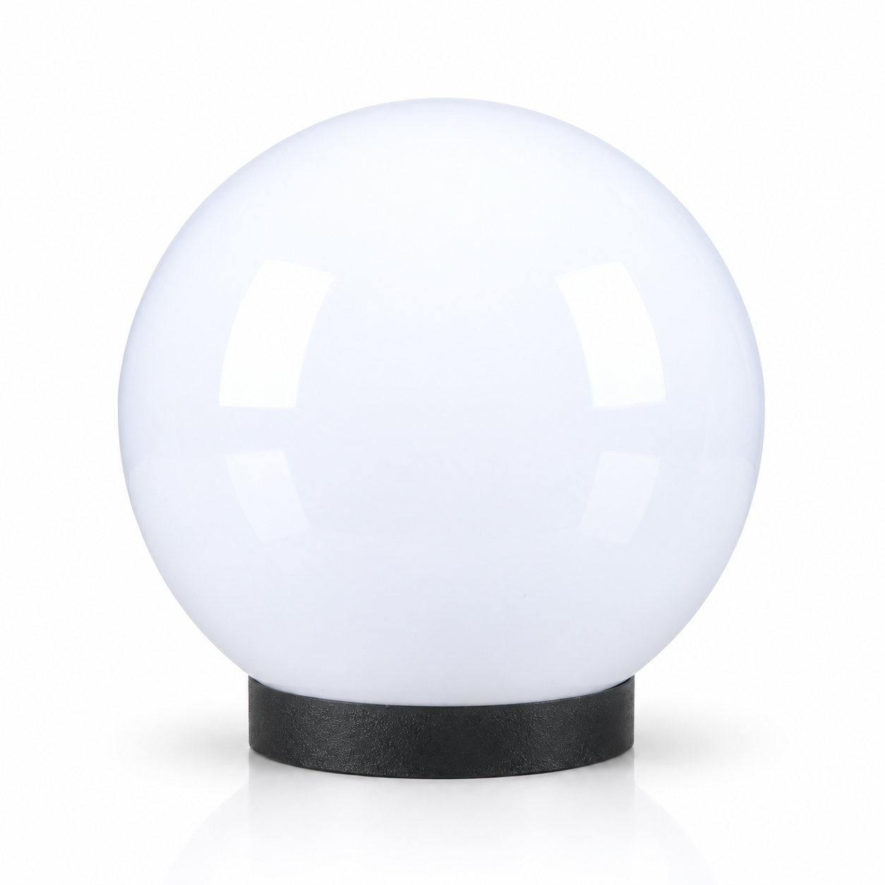 GD001-B-150-B 150 mm PMMA globe light with ABS base — opal, light off