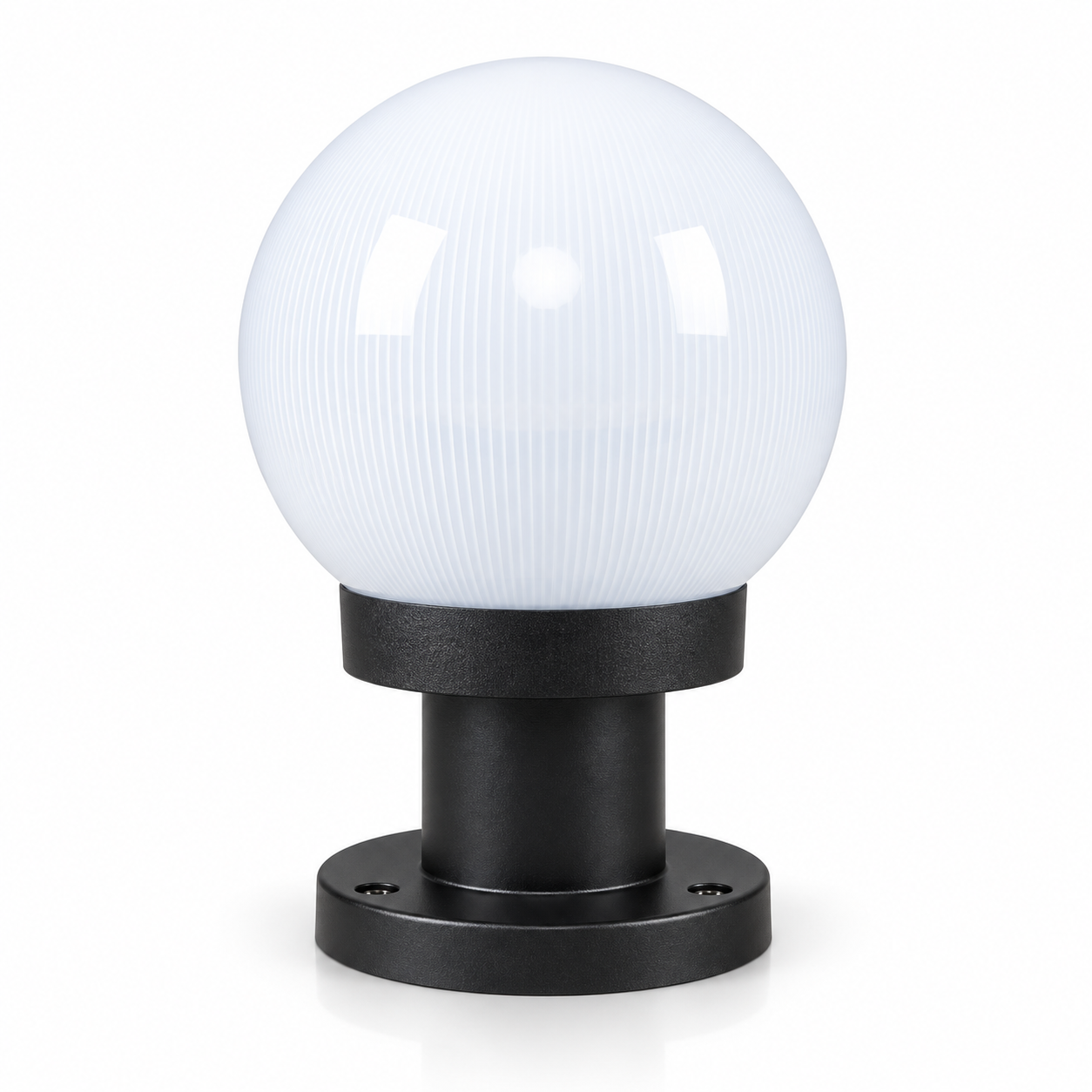 GD001-B-150-B-S1 150 mm PMMA Globe light with short pillar · Opal prismatic