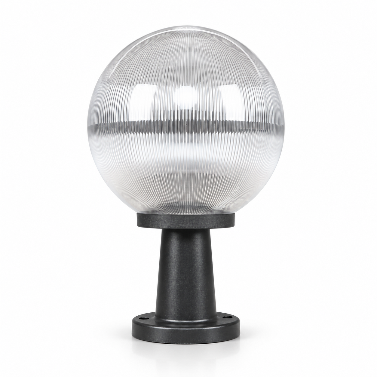 GD001-B-250-B-S2 250 mm PMMA Globe light with long pillar · Clear prismatic