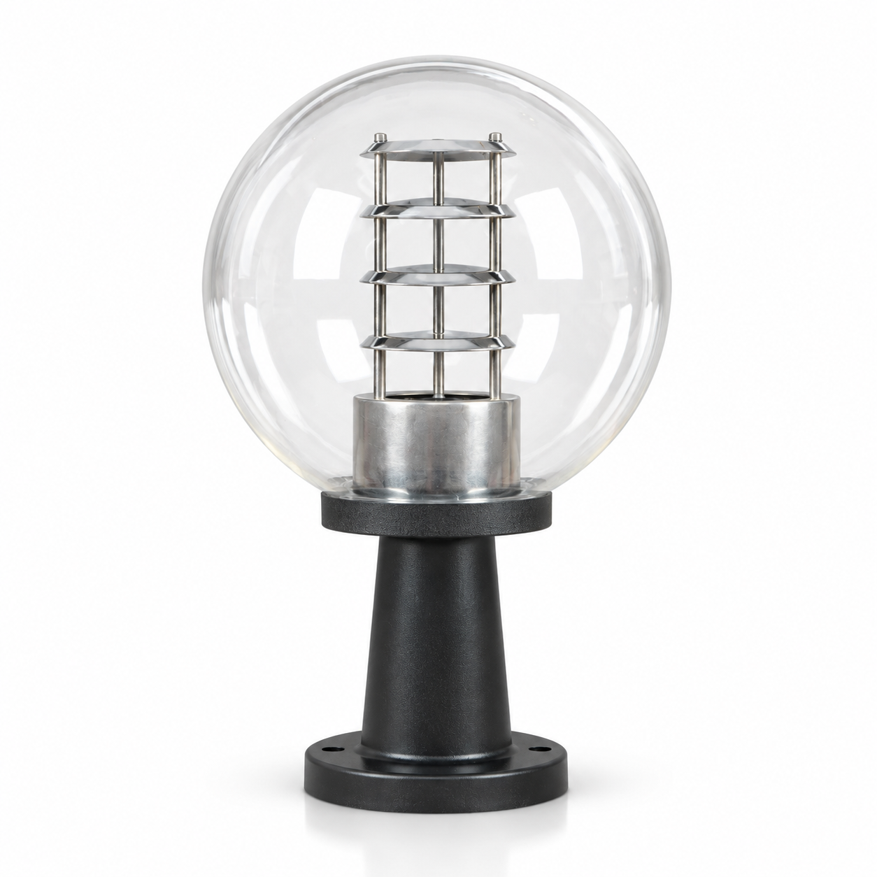 GD001-B-250-B-S2 250 mm PMMA Globe light with long pillar · Clear / reflector