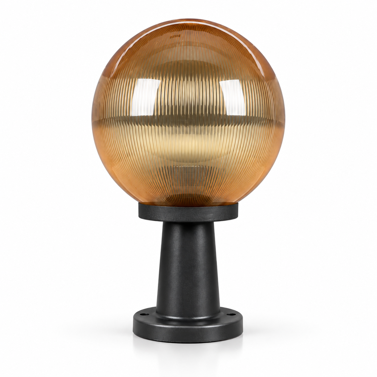GD001-B-250-B-S2 250 mm PMMA Globe light with long pillar · Golden prismatic