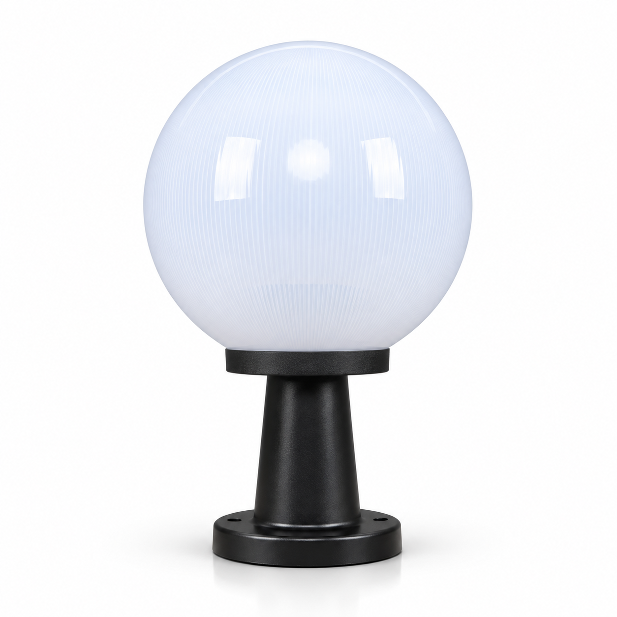 GD001-B-250-B-S2 250 mm PMMA Globe light with long pillar · Opal prismatic