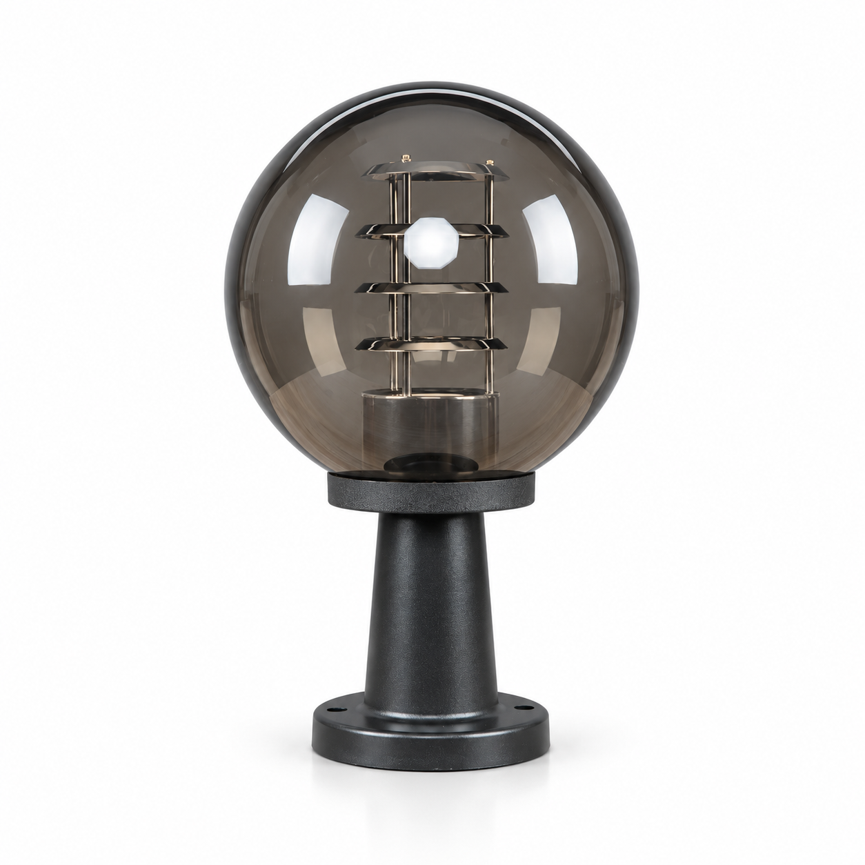 GD001-B-250-B-S2 250 mm PMMA Globe light with long pillar · Smoky / reflector