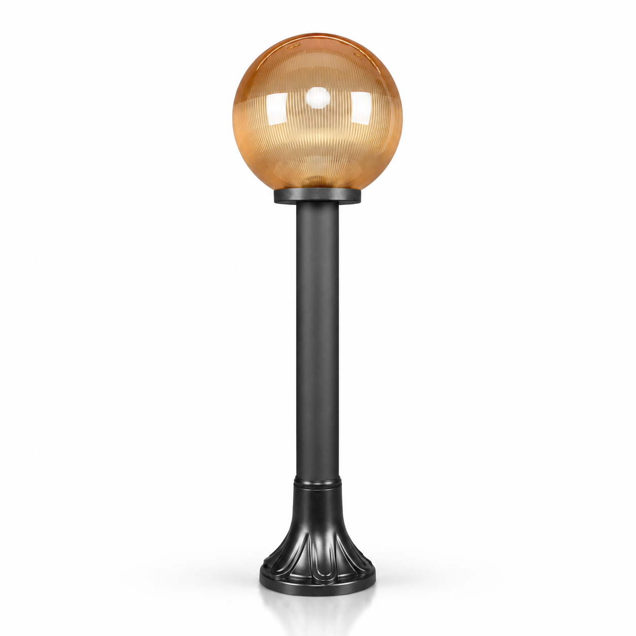 GD001-B-250-500MM-POST 250 mm PMMA Globe light with 500 mm post · Golden prismatic