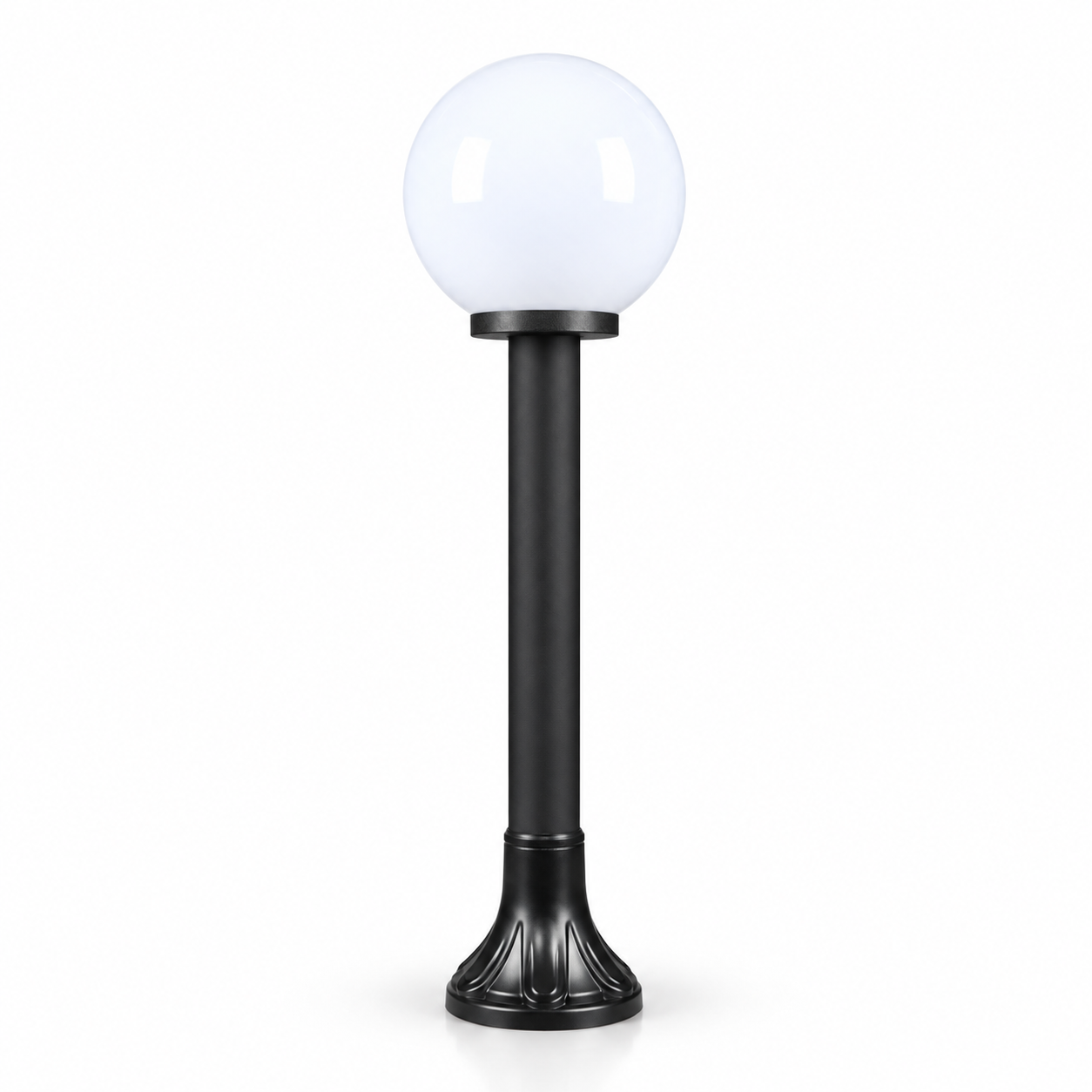 GD001-B-250-500MM-POST 250 mm PMMA globe light with 500 mm post — opal, light off