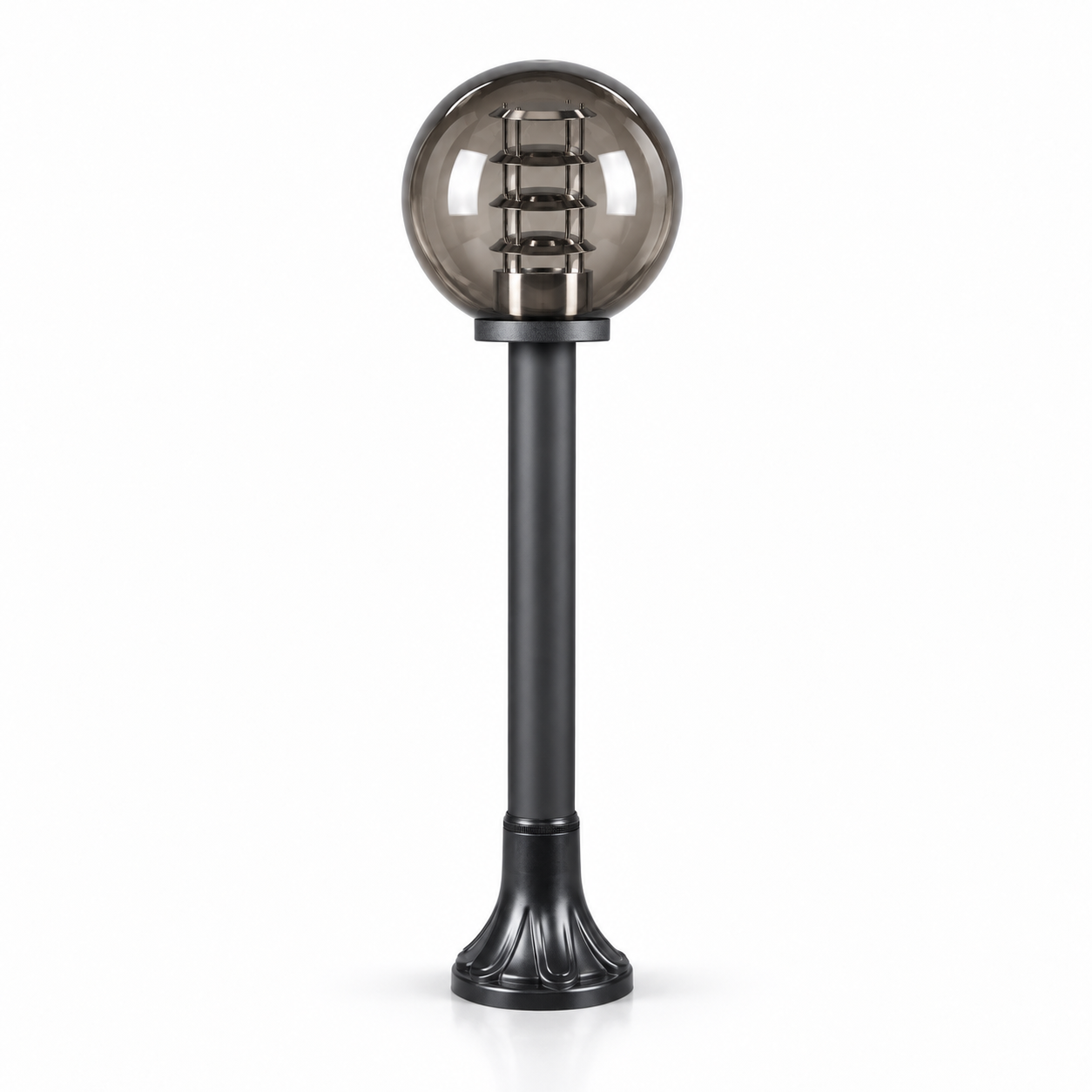 GD001-B-250-500MM-POST 250 mm PMMA Globe light with 500 mm post · Smoky / reflector