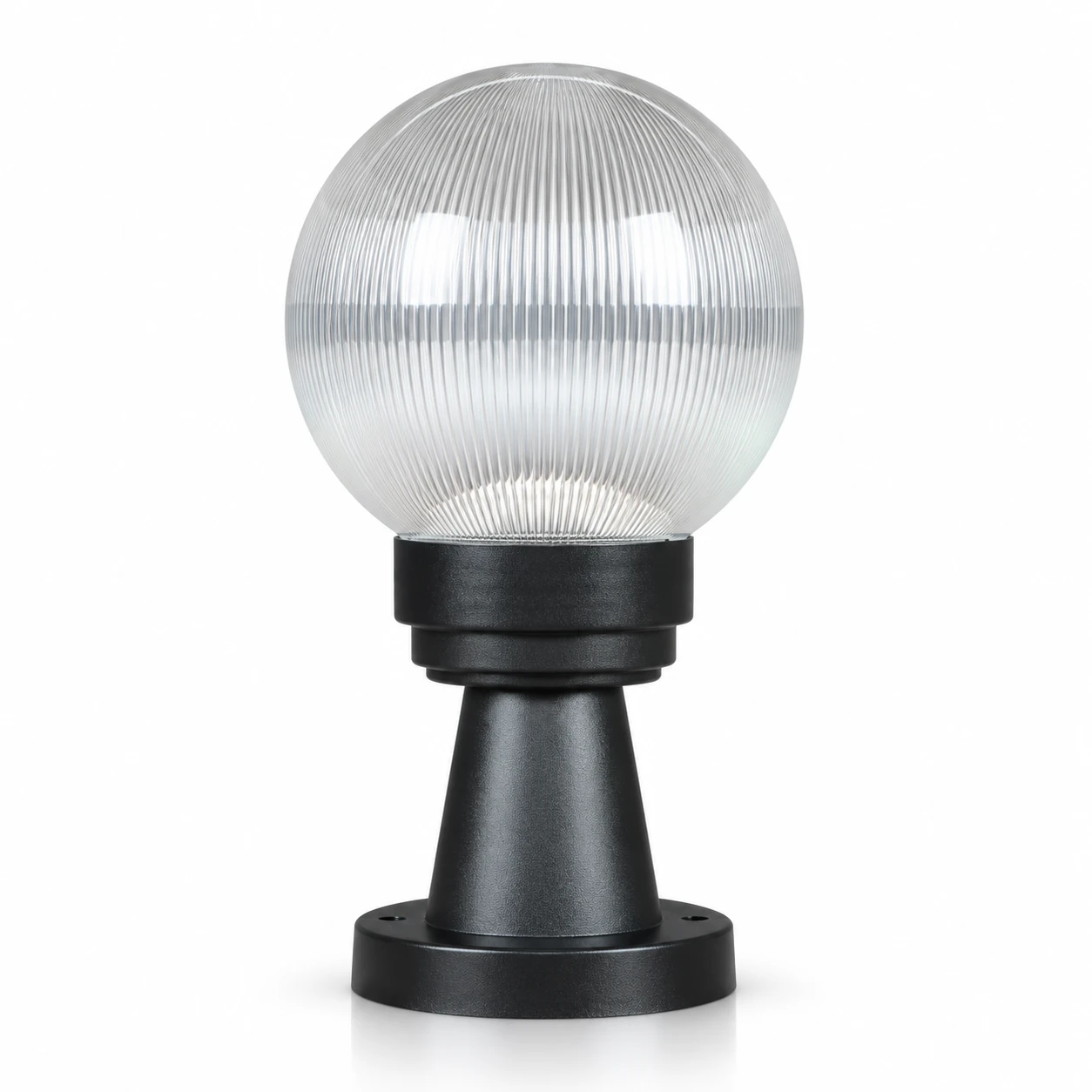 GD001-S-150-S1 150 mm Globe PMMA shade with S1 upright mount · Clear prismatic