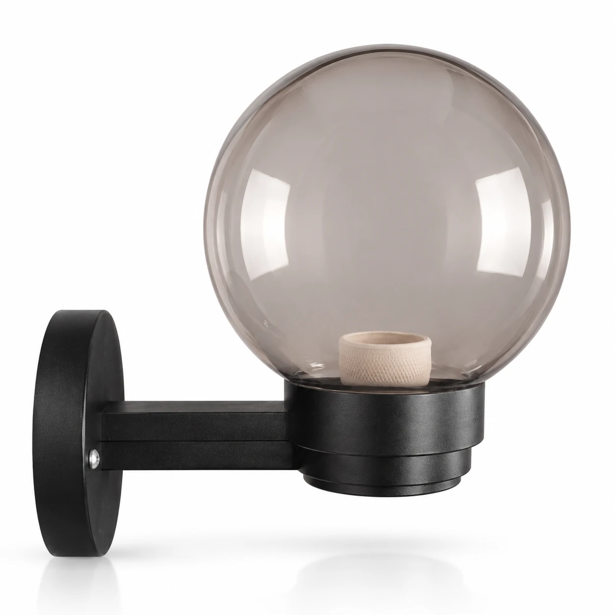 GD001-S-150-W2 150 mm Globe PMMA shade with W2 wall mount · Smoky