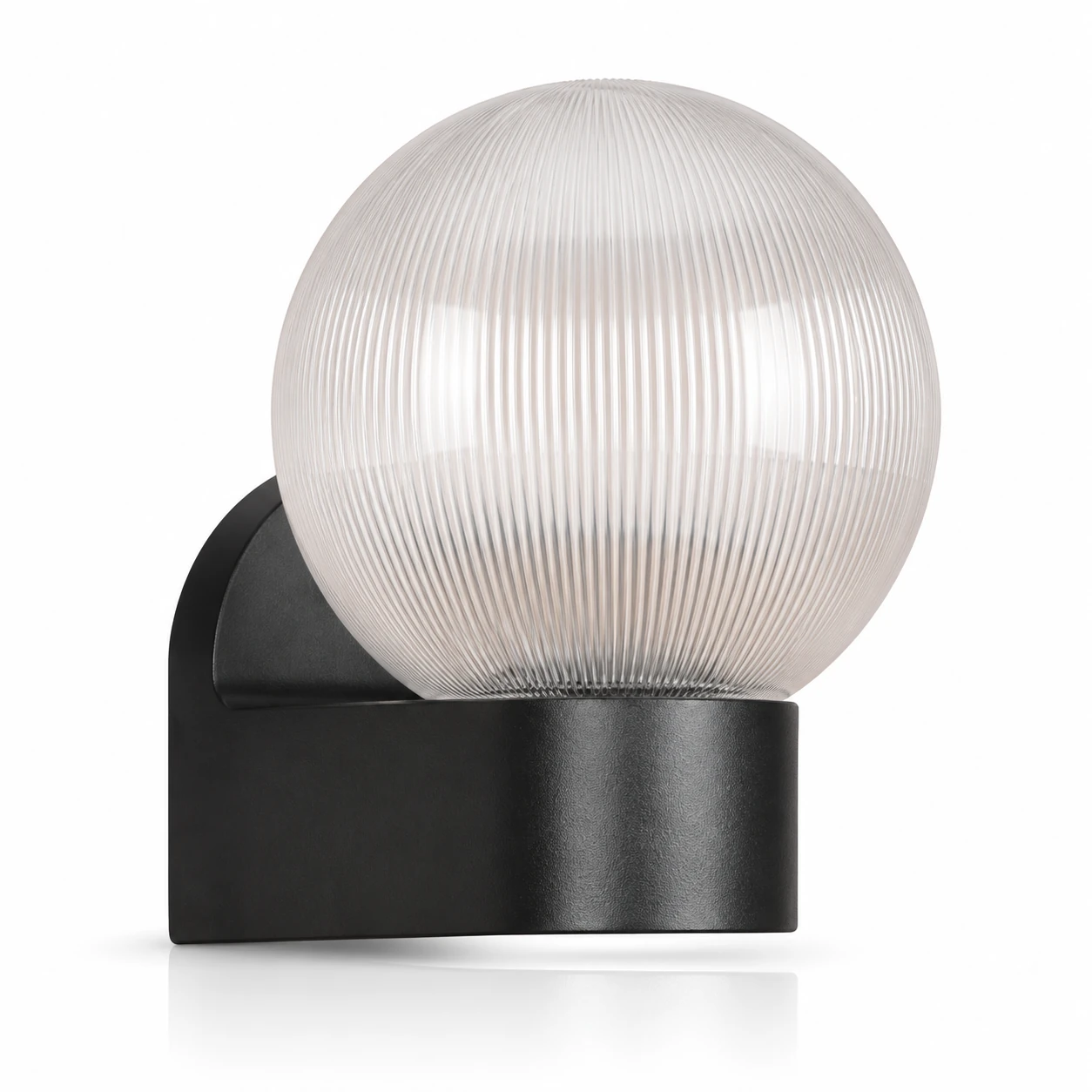 GD001-S-150-W3 150 mm Globe PMMA shade with W3 wall mount · Clear prismatic