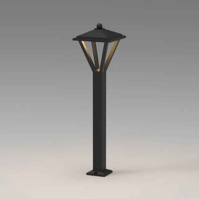 GD-ABX129-4-800 — Lantern-Top Aluminium Bollard Light