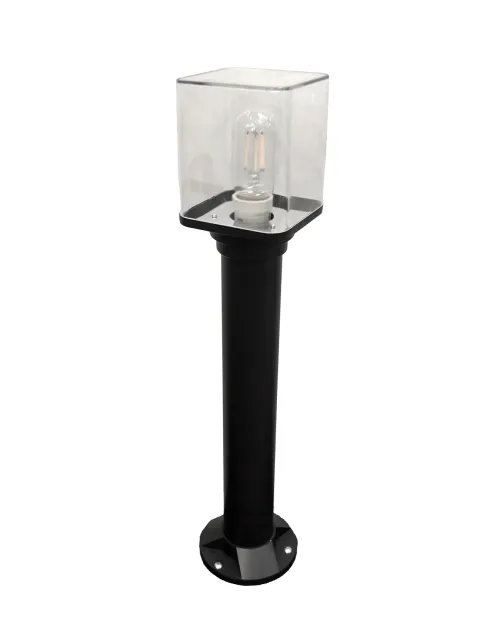 GD-ABX168-1-E27-600 — Clear square lantern bollard