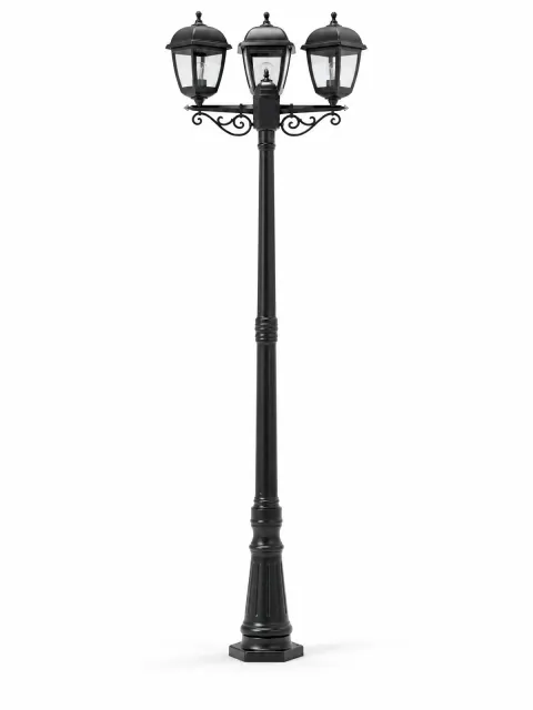 GD-BL08-E27-210-3H — Three-Head Decorative Lantern Post