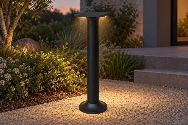 GD-BL03-500 — Disc-Shade LED Garden Bollard