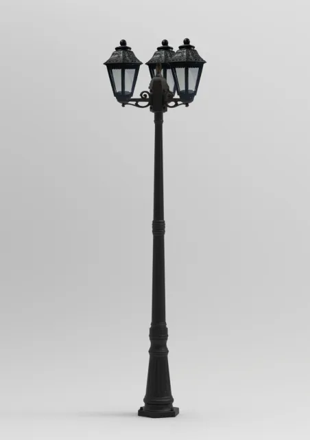 GD-BL14-E27-210-3H — Three-head classic lantern post