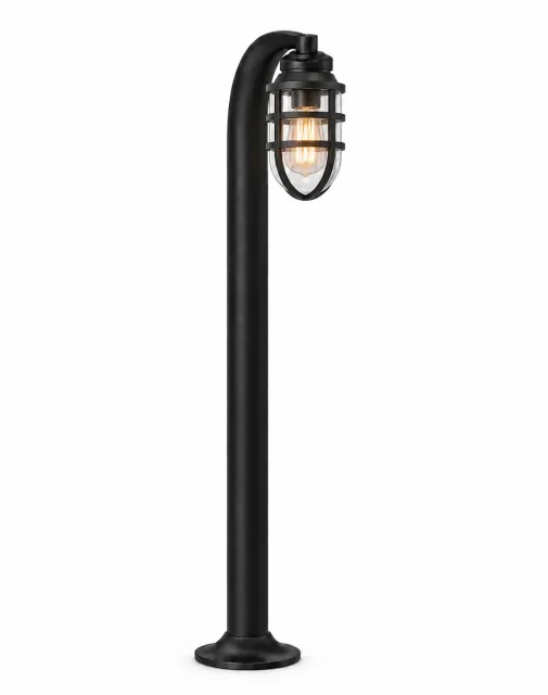 GD-BL048-E27-900 — Gooseneck Caged Garden Post