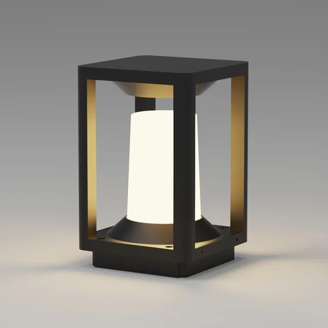 GD-ABX062-1-E27 — Square Lantern Bollard Light
