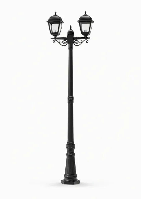 GD-BL08-E27-210-2H — Twin-Head Decorative Lantern Post